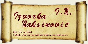 Izvorka Maksimović vizit kartica